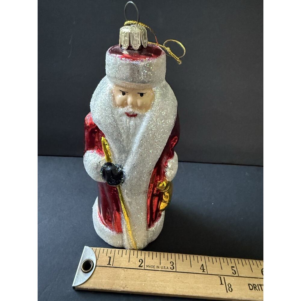 Vintage 1996 Large 7” Santas Best Hand Blown glass Christmas Ornament European - Picture 5 of 7